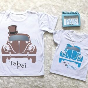 Kit  Camiseta  2 peças  Pai  e Filho  Carro