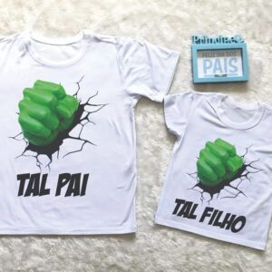 Kit  Camiseta 2 peças dia dos Pai  e Filho Hulk 2