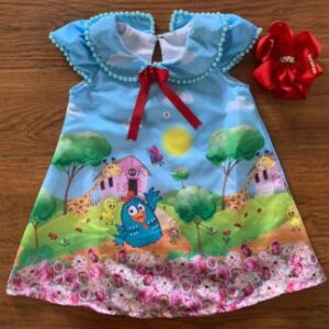 Vestido Trapézio Galinha Pintadinha