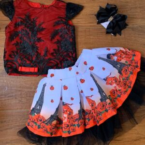 Conjunto  Cropped e saia  Lady Bug Temática