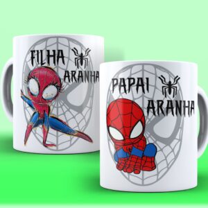 Kit 2 Canecas Homem Aranha  Pai e Filho (a)