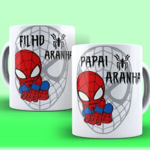 Kit 2 Canecas Homem Aranha  Pai e Filho (a)