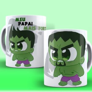 Kit 2 Canecas   Pai e Filho Hulk