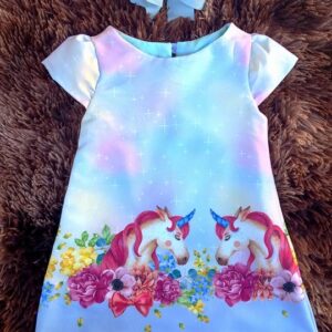 Vestido Trapézio Unicornio