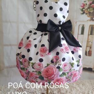 Vestido   Poá com Rosas