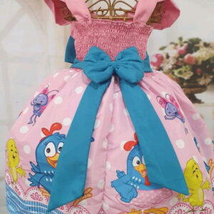 Vestido Galinha Pintadinha  Rosa