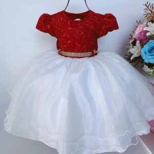 VESTIDO INFANTIL PRINCESA ARIEL PÉROLAS RENDA BRILHO – La Pietra